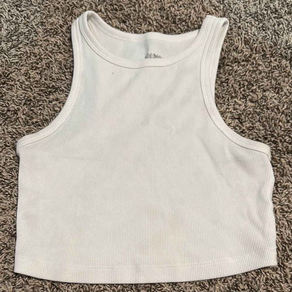 Target White Ribbed Tank Top